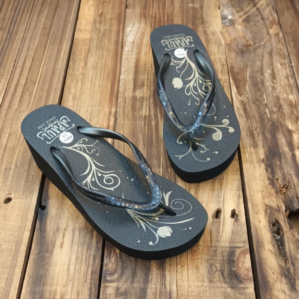 【APAUL 雅鉑】31016-1 黑 船型夾腳拖鞋 厚底人字拖鞋-細節圖6