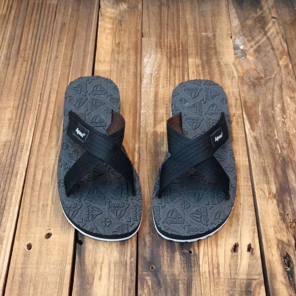 【APAUL 雅鉑】22408 黑三色系  經典雅鉑紋拖鞋 寬版鞋版交叉拖鞋 橡膠觸感拖鞋-細節圖3