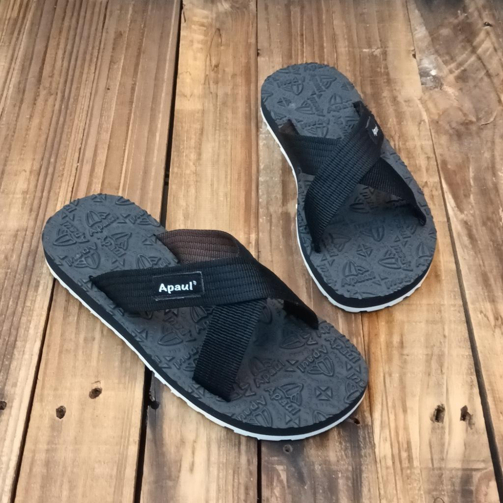 【APAUL 雅鉑】22408 黑三色系  經典雅鉑紋拖鞋 寬版鞋版交叉拖鞋 橡膠觸感拖鞋-細節圖5