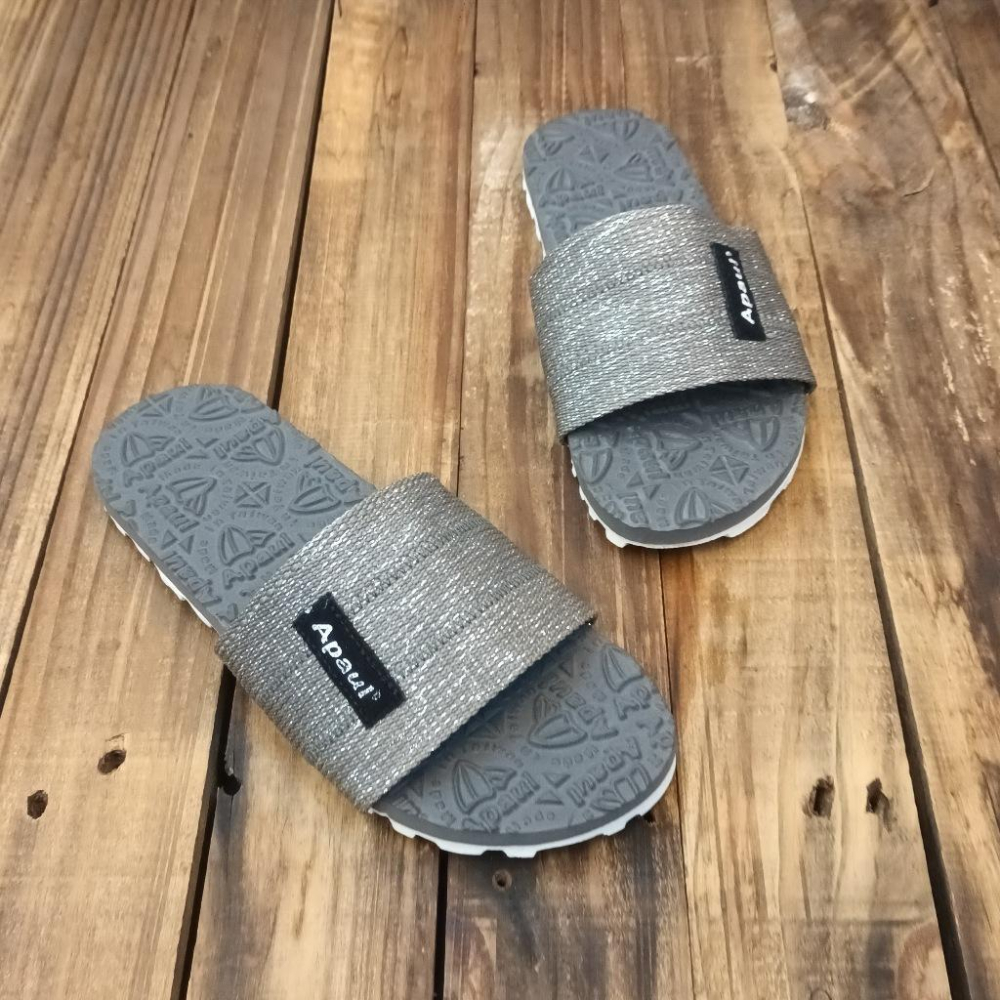 【APAUL 雅鉑】12405 灰/灰/白底  經典雅鉑紋拖鞋 寬版一字拖鞋 橡膠質感室內拖鞋 旅行拖鞋-細節圖3