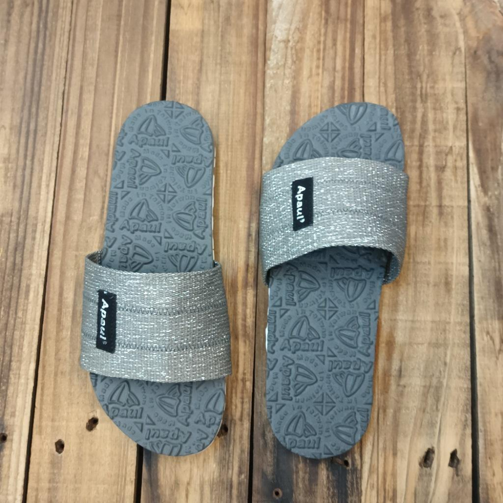 【APAUL 雅鉑】12405 灰/灰/白底  經典雅鉑紋拖鞋 寬版一字拖鞋 橡膠質感室內拖鞋 旅行拖鞋-細節圖5