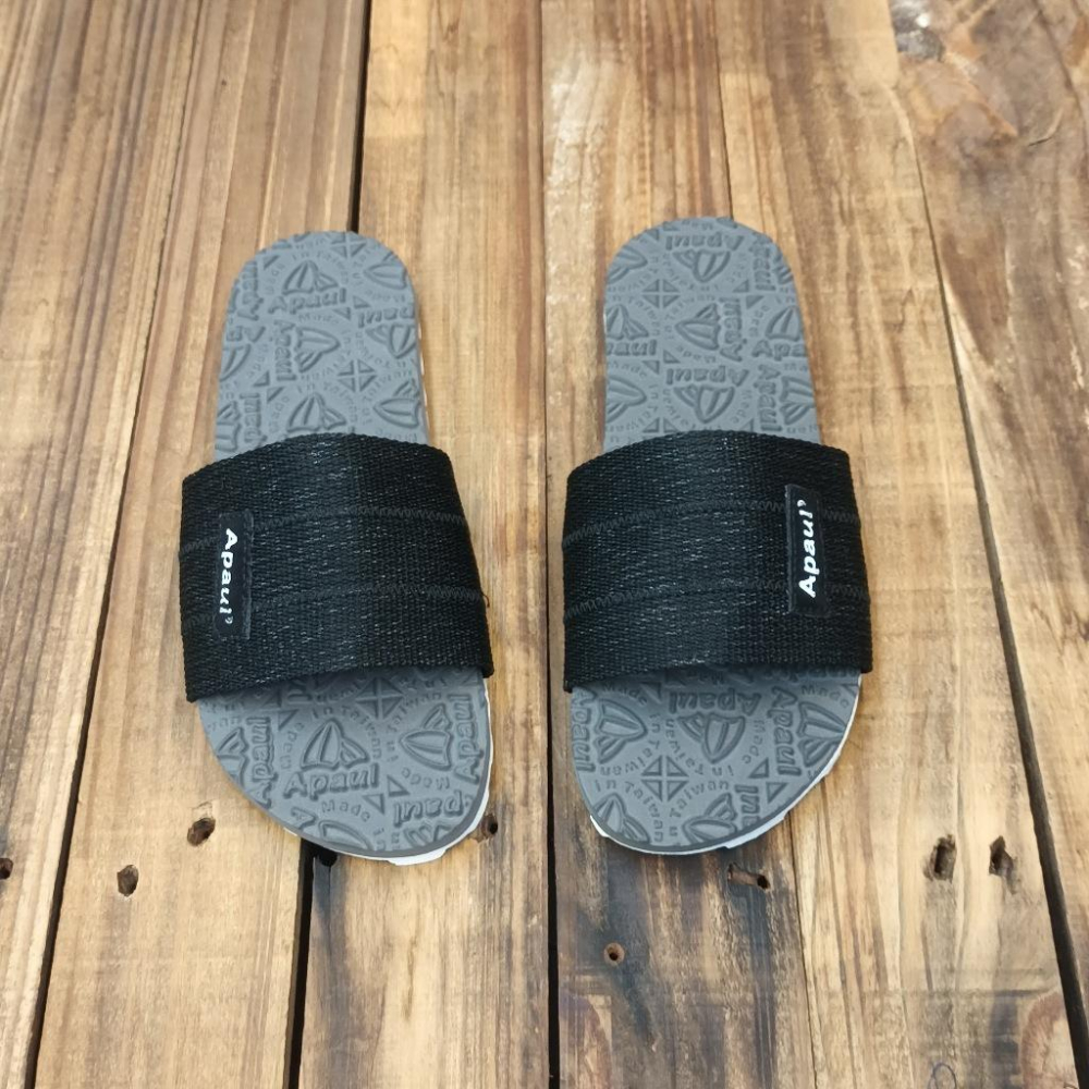 【APAUL 雅鉑】12405 黑+多色  雅鉑紋拖鞋  透氣一字拖鞋 橡膠防臭防滑居家外出拖鞋-細節圖2