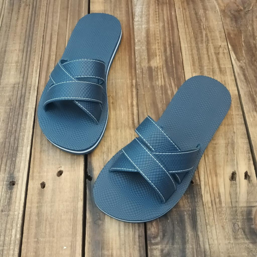 【雅鉑-無印】82401 藍 簡約風室內拖鞋 交錯室內拖鞋 超輕止滑拖鞋-細節圖2