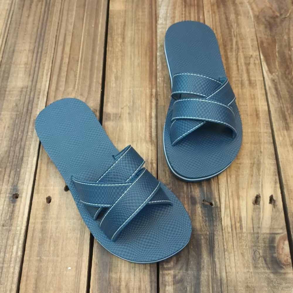 【雅鉑-無印】82401 藍 簡約風室內拖鞋 交錯室內拖鞋 超輕止滑拖鞋-細節圖5