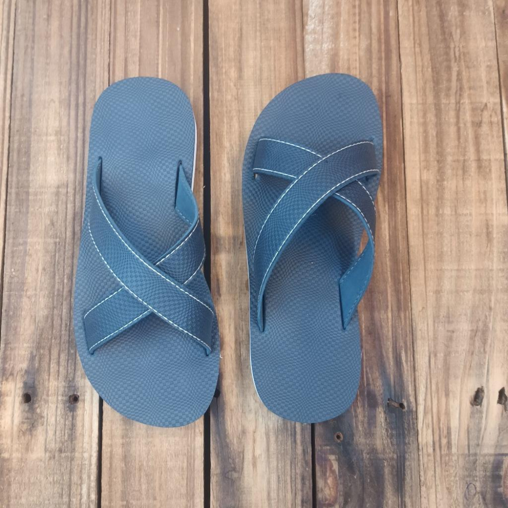 【雅鉑-無印】82402-4 藍/白厚底 簡約風室內拖鞋 交叉室內拖鞋 超輕止滑拖鞋-細節圖5