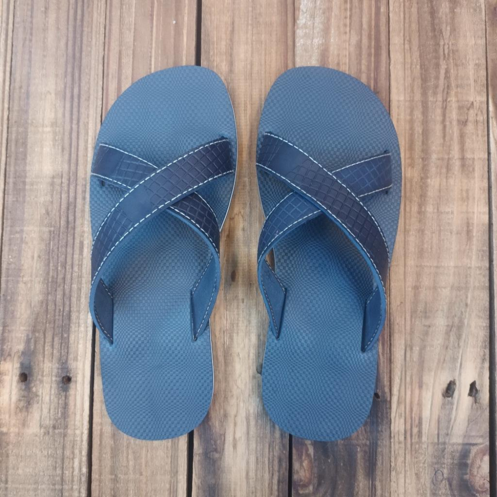 【雅鉑-無印】82402 藍 簡約風室內拖鞋 交叉室內拖鞋 超輕止滑拖鞋-細節圖3