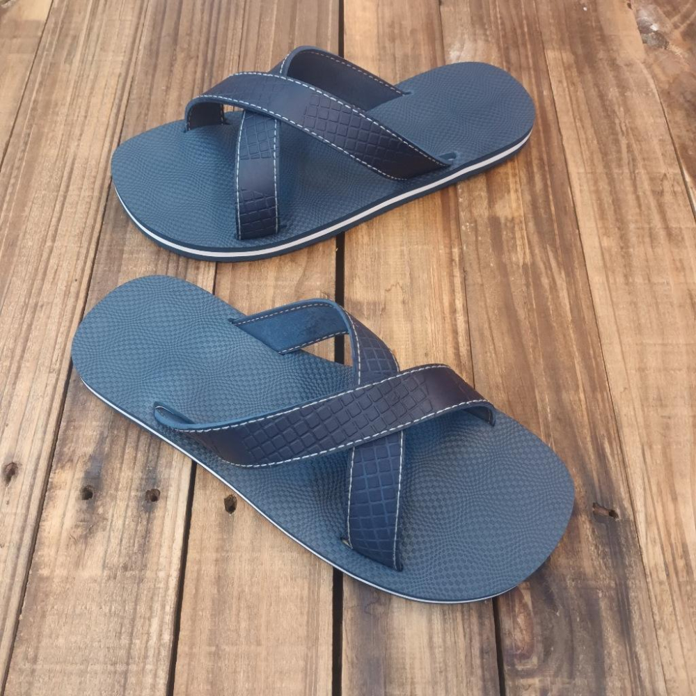 【雅鉑-無印】82402 藍 簡約風室內拖鞋 交叉室內拖鞋 超輕止滑拖鞋-細節圖4