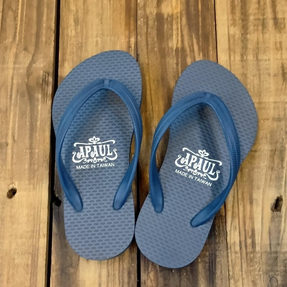 【APAUL雅鉑】32409- 藍 彈性耳帶童人字拖 Q彈人字拖 矽膠鞋帶 男女童鞋-細節圖3