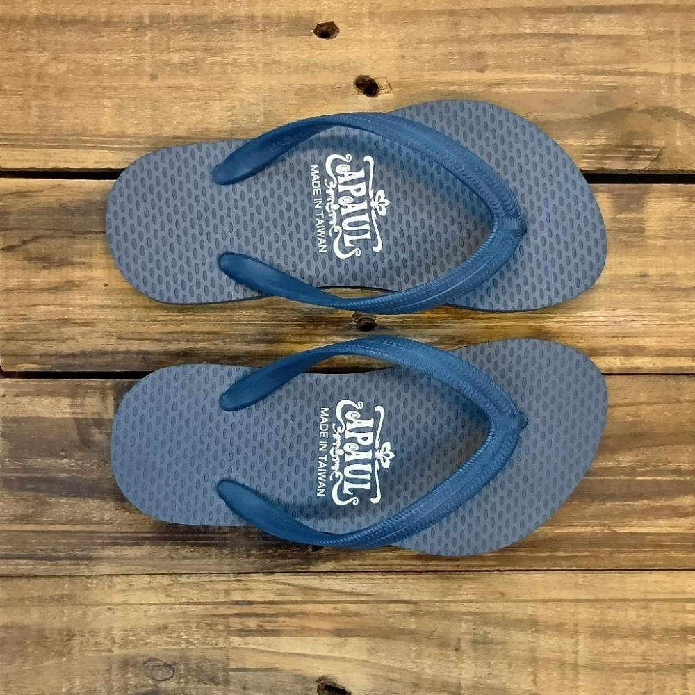 【APAUL雅鉑】32409- 藍 彈性耳帶童人字拖 Q彈人字拖 矽膠鞋帶 男女童鞋-細節圖5