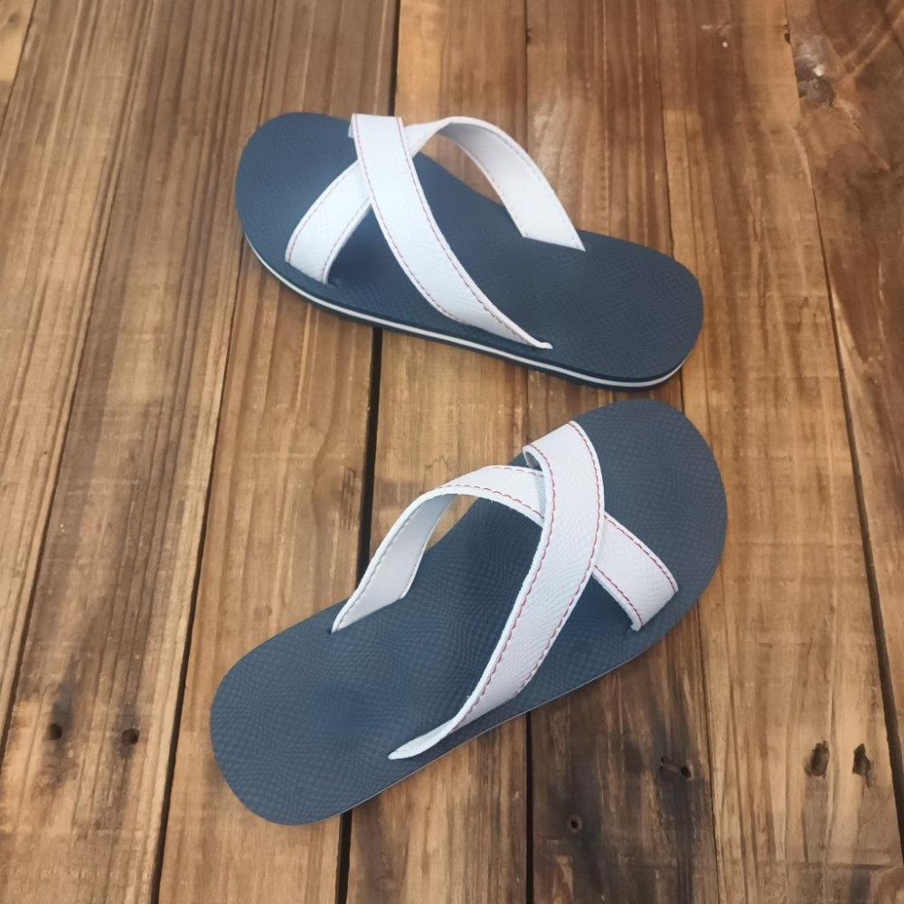【雅鉑-無印】82402-2白/藍 簡約風室內拖鞋 交叉室內拖鞋 超輕止滑拖鞋-細節圖2