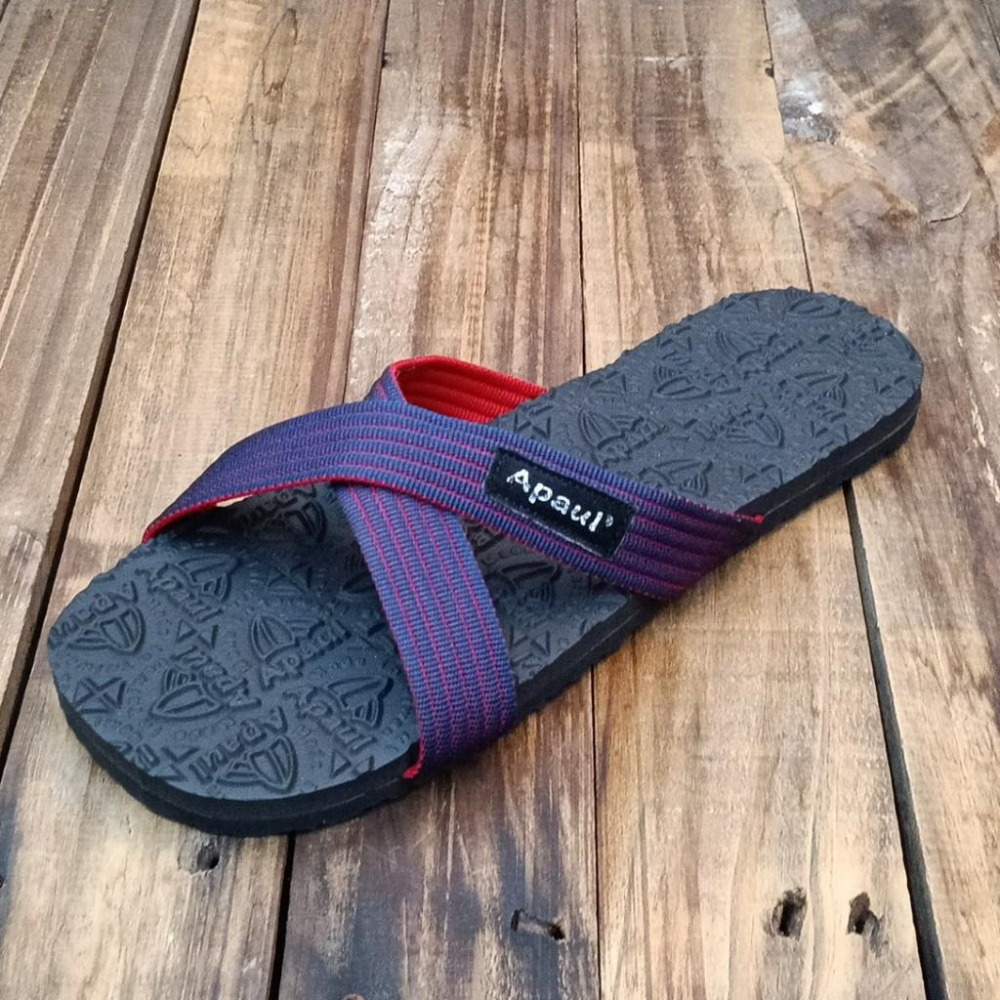 【APAUL 雅鉑】22501-1  黑底/多色 雅鉑紋男女拖鞋 中性交叉拖鞋 親子橡膠拖鞋 超級止滑拖鞋-細節圖4