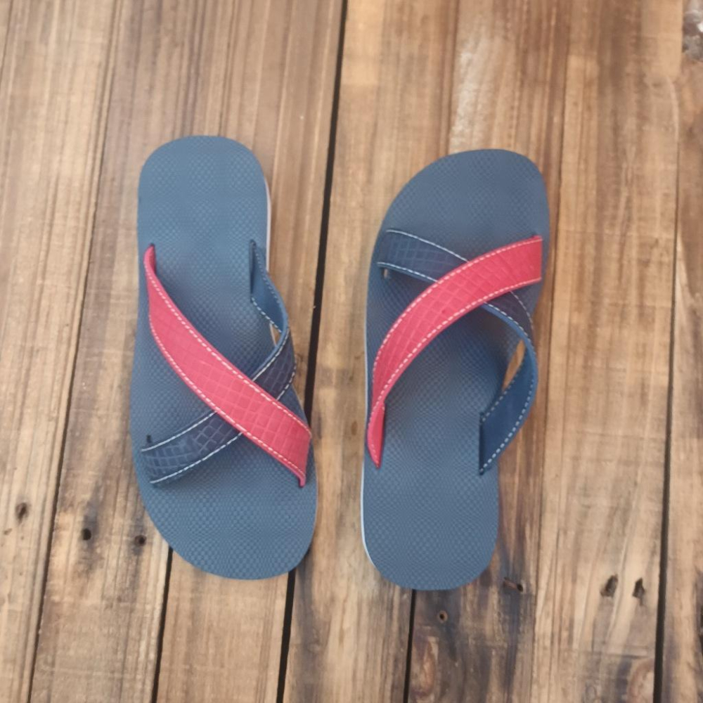 【雅鉑-無印】82402-3 藍/紅 簡約風室內拖鞋 交叉室內拖鞋 超輕止滑拖鞋-細節圖6