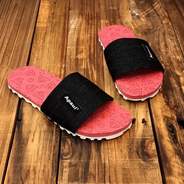 【APAUL 雅鉑】12405 黑/紅/白底  經典雅鉑紋拖鞋 寬版一字拖鞋 橡膠質感室內拖鞋 旅行拖鞋-細節圖4