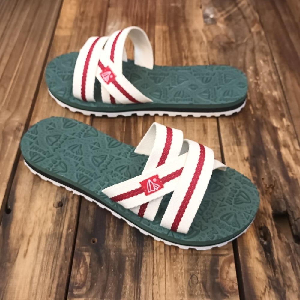 【APAUL 雅鉑】11703-6 米/綠/白 女韓系拖鞋 手作交錯涼拖鞋 橡膠拖鞋 輕鬆旅遊外出拖鞋-細節圖4