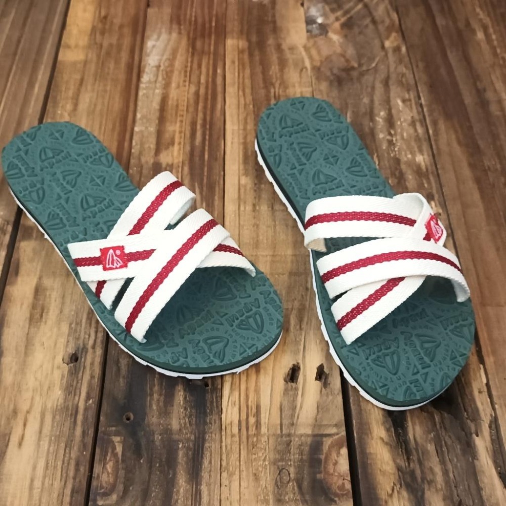 【APAUL 雅鉑】11703-6 米/綠/白 女韓系拖鞋 手作交錯涼拖鞋 橡膠拖鞋 輕鬆旅遊外出拖鞋-細節圖5