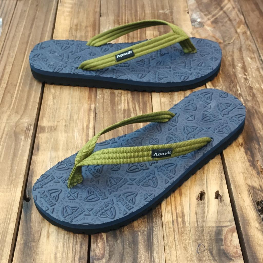 【APAUL雅鉑】32407-1 墨綠/藍 細帶拖鞋 橡膠夾腳拖鞋 男女人字拖 織帶夾腳拖鞋-細節圖3