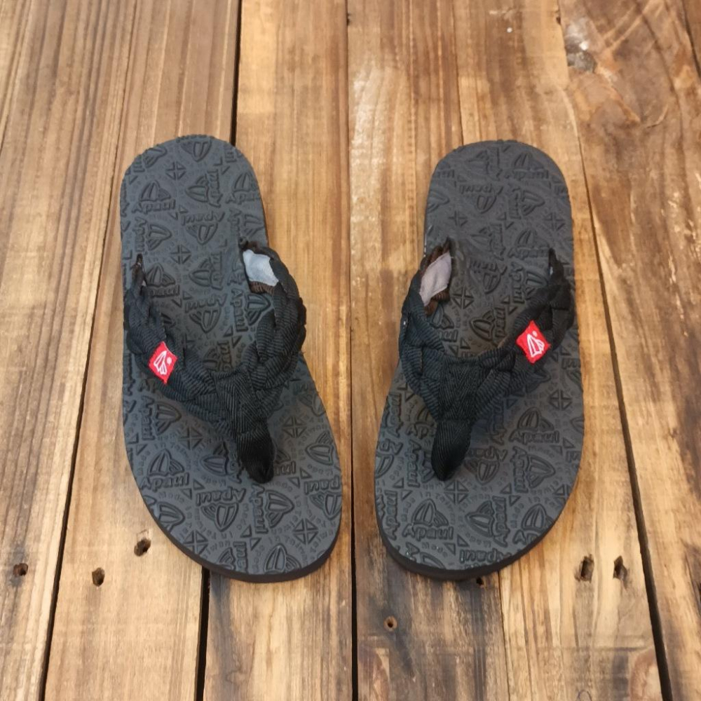 【APAUL雅鉑】32317-8  黑 編織寬版拖鞋 美式風格夾腳拖鞋 足弓支撐拖鞋 硬橡膠止滑拖鞋-細節圖2