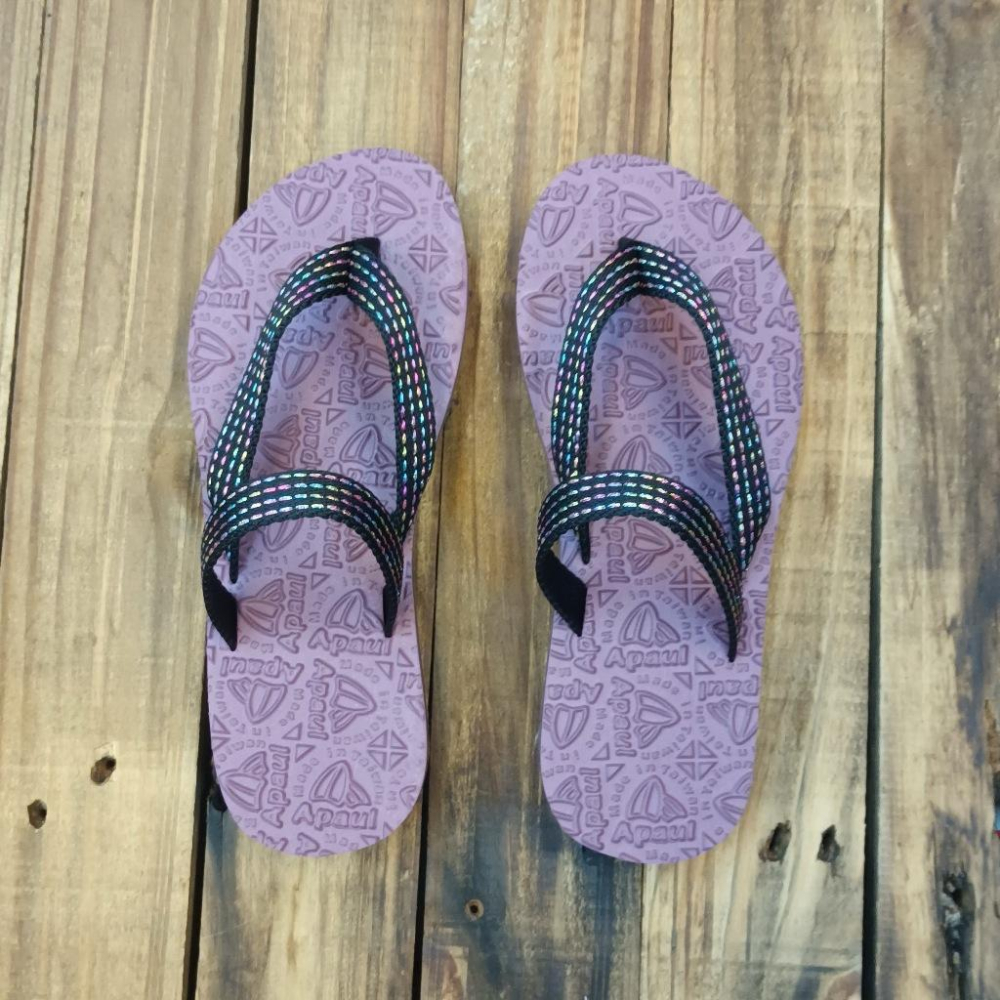 【APAUL雅鉑品牌鞋】52401-1 黑/紫 繽紛涼拖鞋 手作涼拖鞋 經典涼拖鞋 男女款涼拖鞋-細節圖4