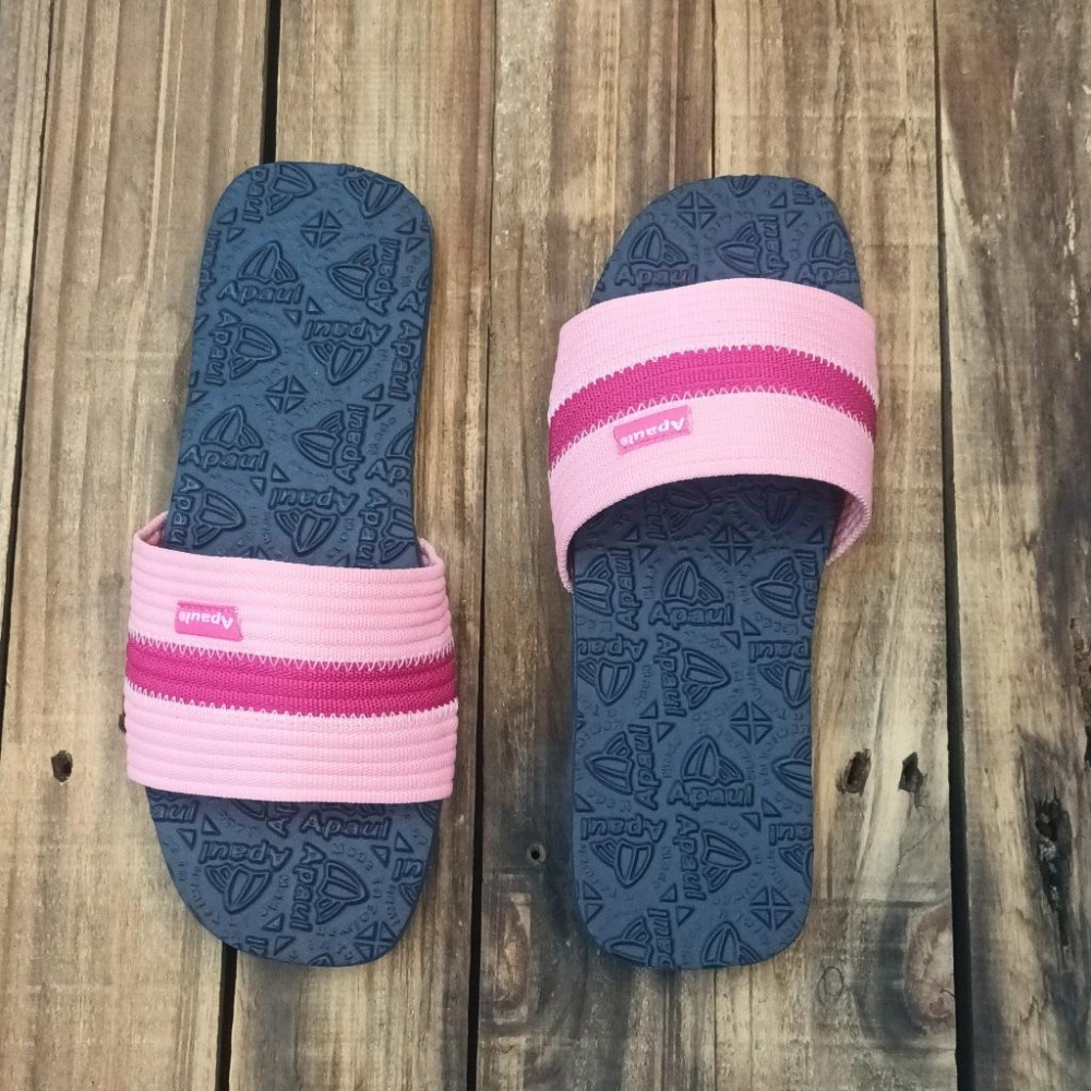 【APAUL雅鉑】12207-10 粉/藍 一字涼拖鞋 橡膠止滑拖鞋 旅行拖鞋 居家拖鞋-細節圖2