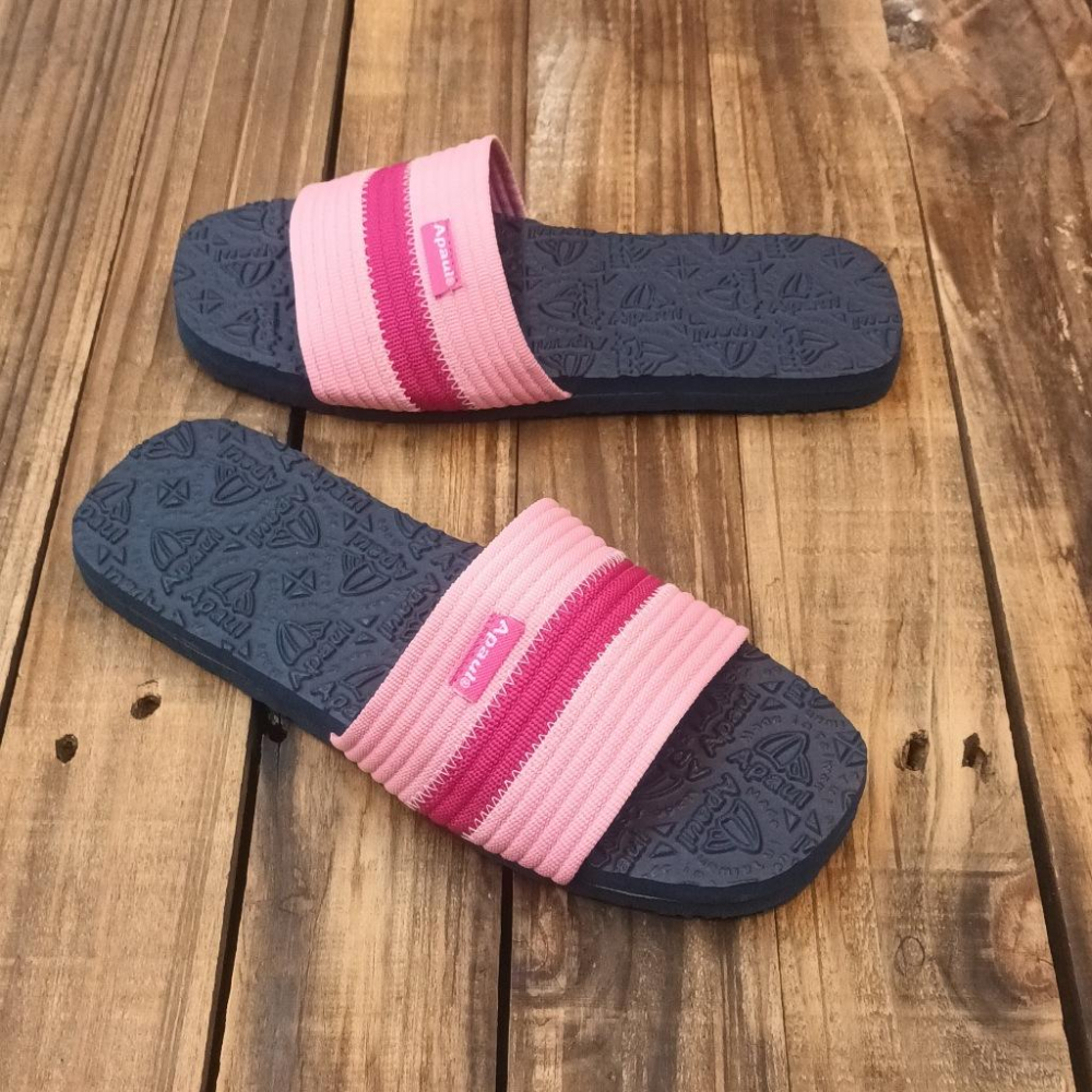 【APAUL雅鉑】12207-10 粉/藍 一字涼拖鞋 橡膠止滑拖鞋 旅行拖鞋 居家拖鞋-細節圖3