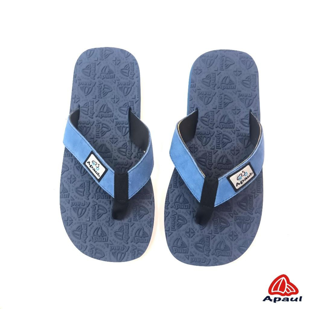 【APAUL雅鉑】32318-4 水藍/藍 皮革夾腳拖 反毛皮彈性夾腳拖 超寬版訂製夾腳拖 大腳丫夾腳拖-細節圖3