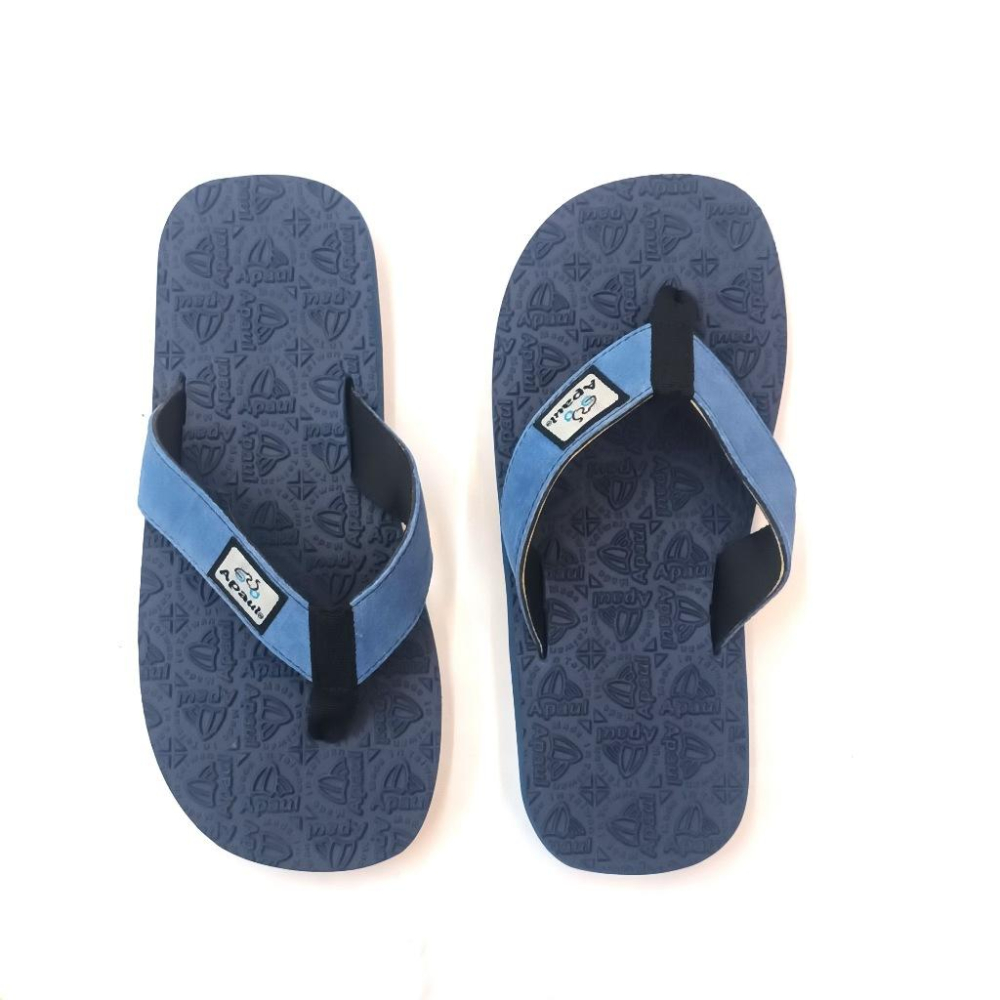 【APAUL雅鉑】32318-4 水藍/藍 皮革夾腳拖 反毛皮彈性夾腳拖 超寬版訂製夾腳拖 大腳丫夾腳拖-細節圖4