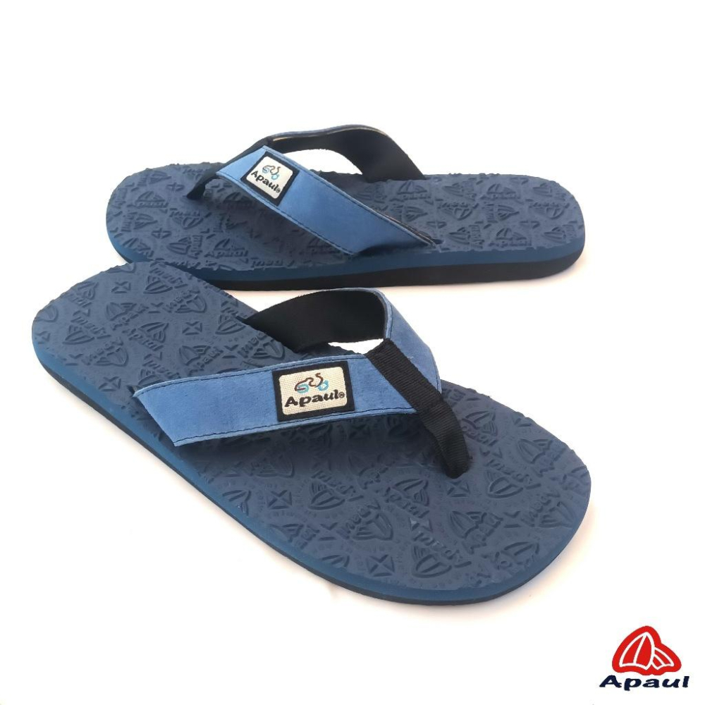 【APAUL雅鉑】32318-4 水藍/藍 皮革夾腳拖 反毛皮彈性夾腳拖 超寬版訂製夾腳拖 大腳丫夾腳拖-細節圖5