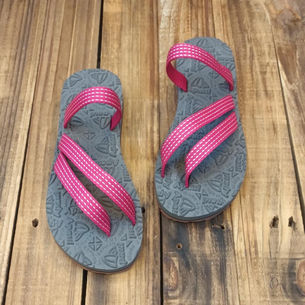 【APAUL雅鉑品牌鞋】52402-1 桃/灰 繽紛涼拖鞋 手作涼拖鞋 經典涼拖鞋 限定男女款涼拖鞋-細節圖3