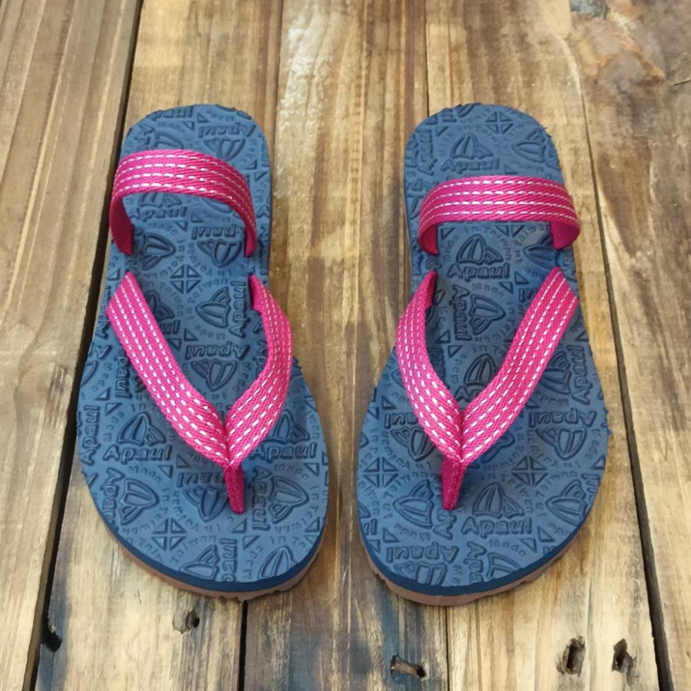 【APAUL雅鉑品牌鞋】52401-4 桃/藍 繽紛涼拖鞋 手作涼拖鞋 經典涼拖鞋 男女款涼拖鞋-細節圖2