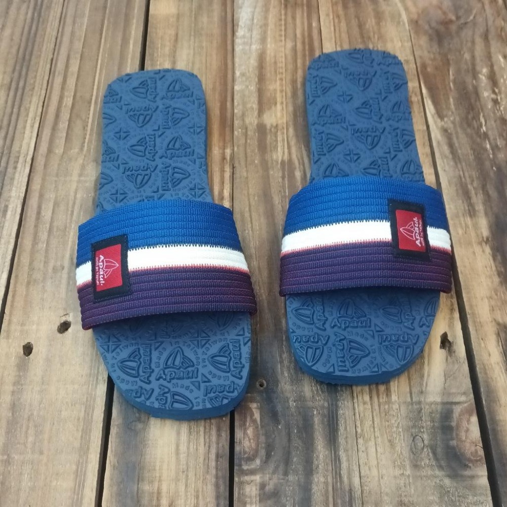 【APAUL雅鉑】12207-9 藍 一字拖鞋 橡膠拖鞋 旅行拖鞋 透氣鞋面 男女拖鞋-細節圖2