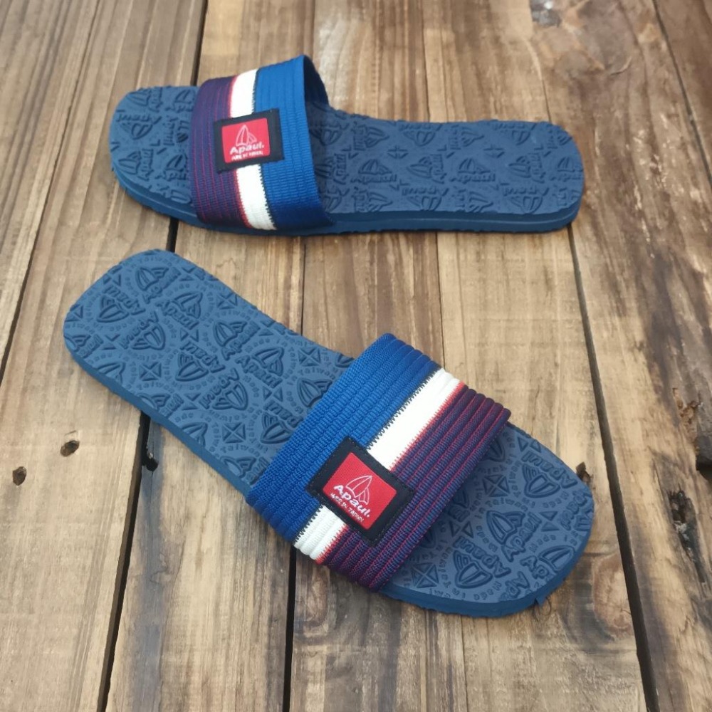 【APAUL雅鉑】12207-9 藍 一字拖鞋 橡膠拖鞋 旅行拖鞋 透氣鞋面 男女拖鞋-細節圖3