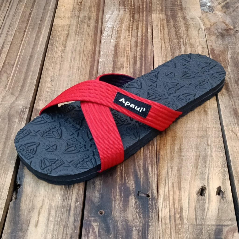 【APAUL 雅鉑】22501 黑底/多色 雅鉑紋拖鞋 交叉拖鞋 親子橡膠拖鞋 超級止滑拖鞋-細節圖3