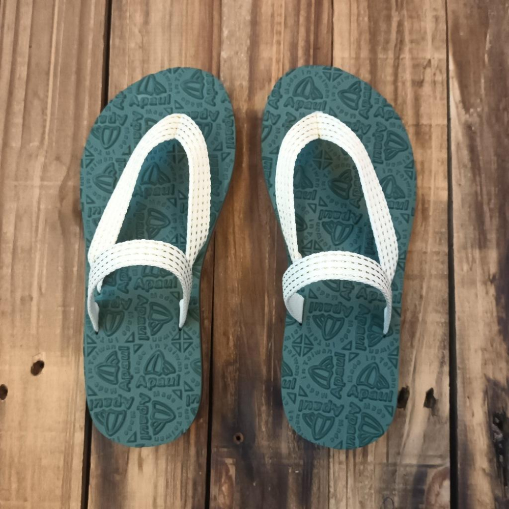 【APAUL雅鉑品牌鞋】52401-2 米/綠 繽紛涼拖鞋 手作涼拖鞋 經典涼拖鞋 限定男女款涼拖鞋-細節圖5