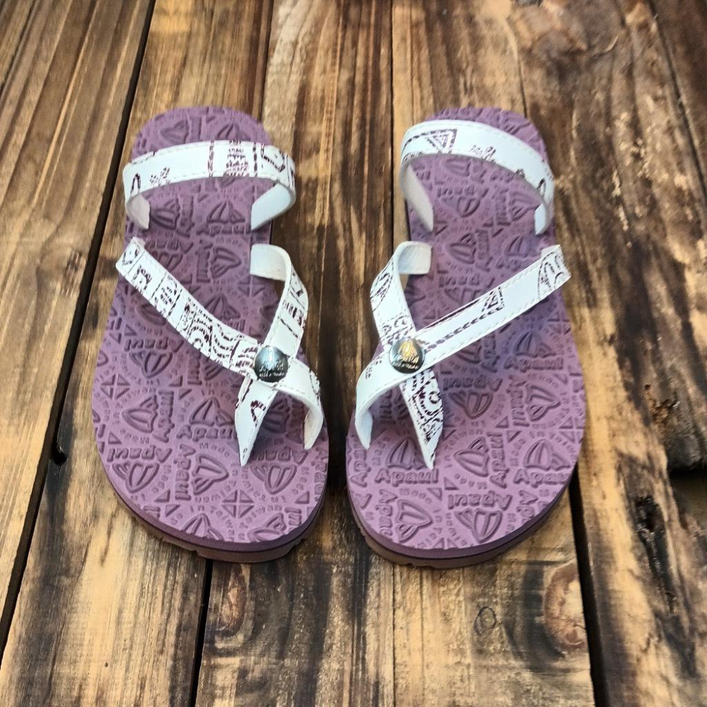 【APAUL雅鉑品牌鞋】52403 圖騰/紫 彈性止滑涼拖鞋 手作涼拖鞋 經典涼拖鞋 男女款涼拖鞋-細節圖2