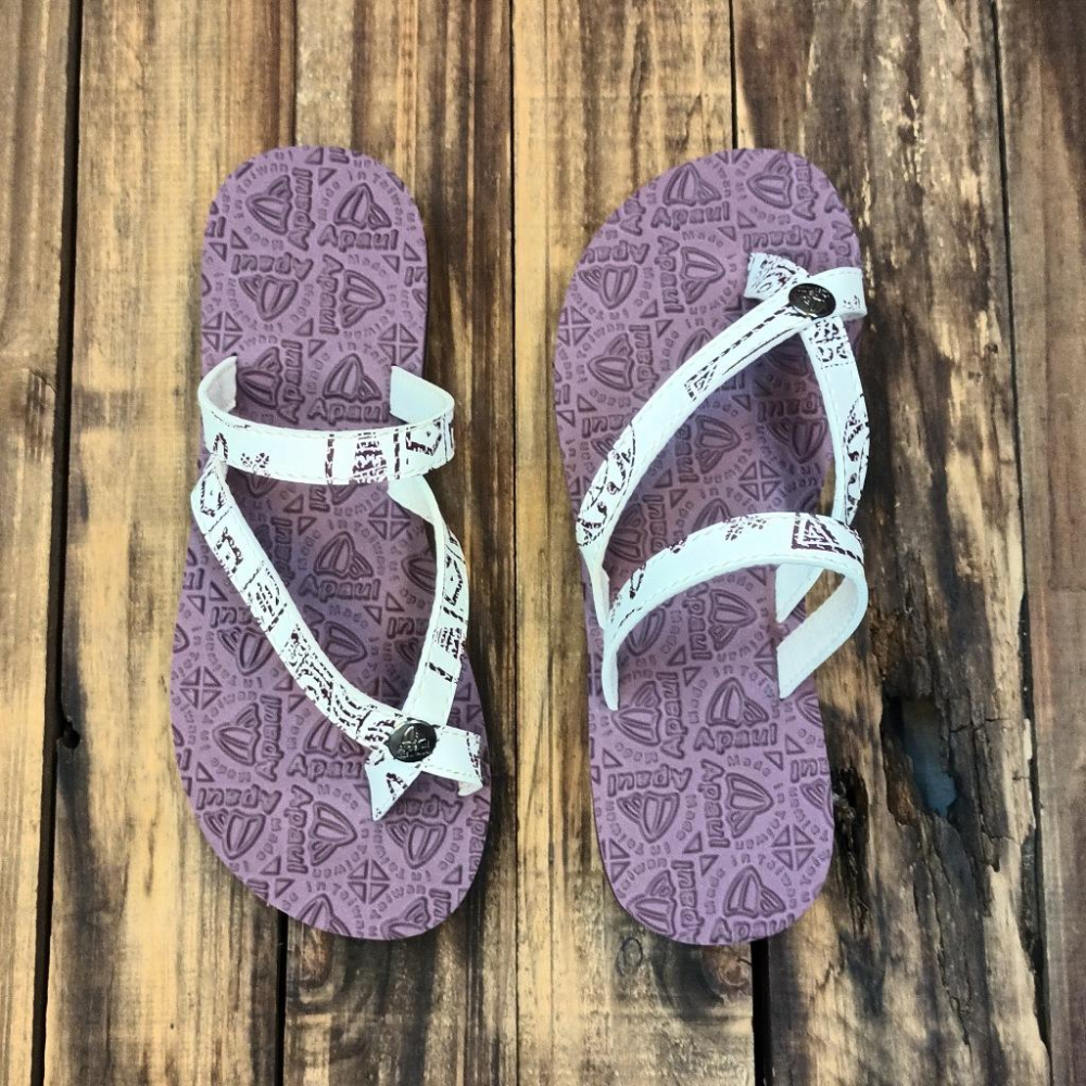 【APAUL雅鉑品牌鞋】52403 圖騰/紫 彈性止滑涼拖鞋 手作涼拖鞋 經典涼拖鞋 男女款涼拖鞋-細節圖3