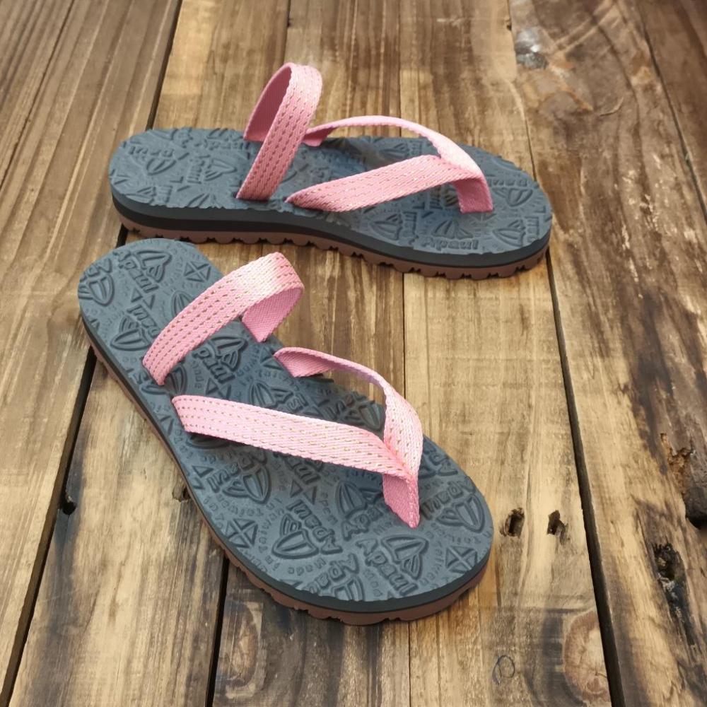 【APAUL雅鉑品牌鞋】52401-3 粉/灰 繽紛涼拖鞋 手作涼拖鞋 經典涼拖鞋 男女款涼拖鞋-細節圖3