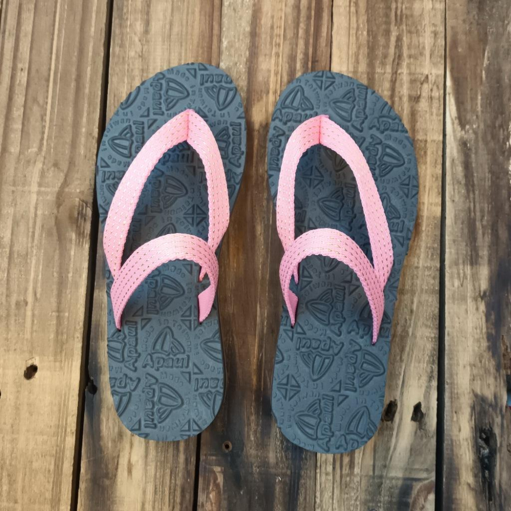 【APAUL雅鉑品牌鞋】52401-3 粉/灰 繽紛涼拖鞋 手作涼拖鞋 經典涼拖鞋 男女款涼拖鞋-細節圖4