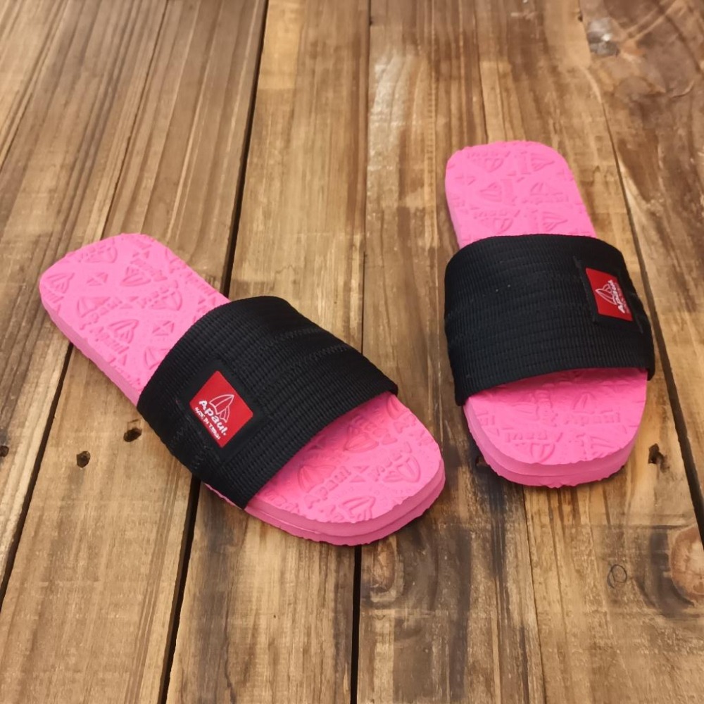 【APAUL 雅鉑】12205-7 黑/桃  雅鉑紋一字拖 親子拖鞋 韓風拖鞋 時尚拖鞋 止滑拖鞋-細節圖4