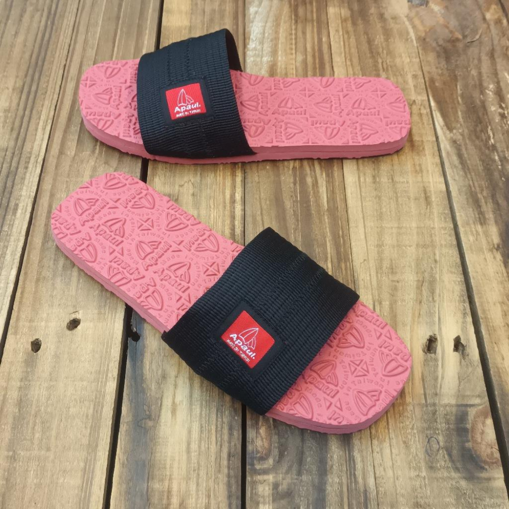 【APAUL 雅鉑】12205-2 黑/酒紅 雅鉑紋一字拖 親子拖鞋 韓風拖鞋 時尚拖鞋 止滑拖鞋-細節圖3