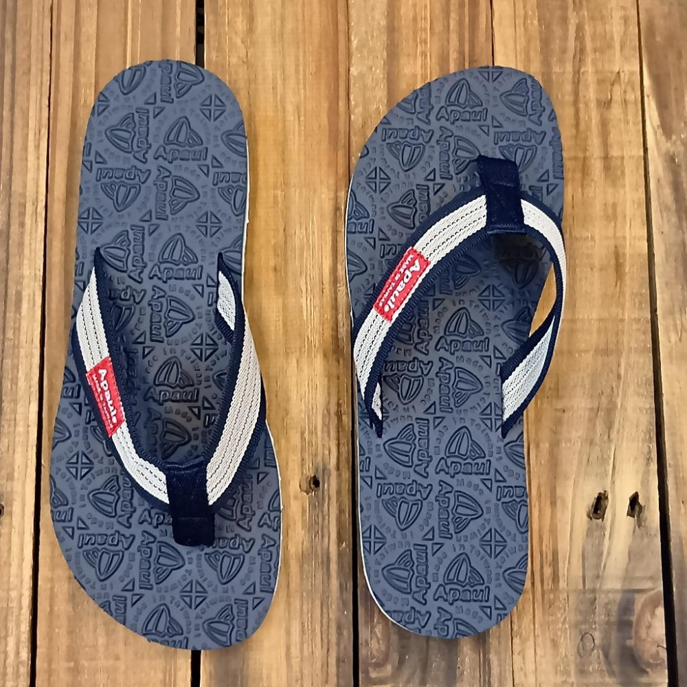 【APAUL雅鉑客製鞋】32402-3 藍米/藍 男 雅鉑夾腳拖 加厚彈性拖鞋 親子橡膠拖鞋 立體紋橡膠拖鞋-細節圖4