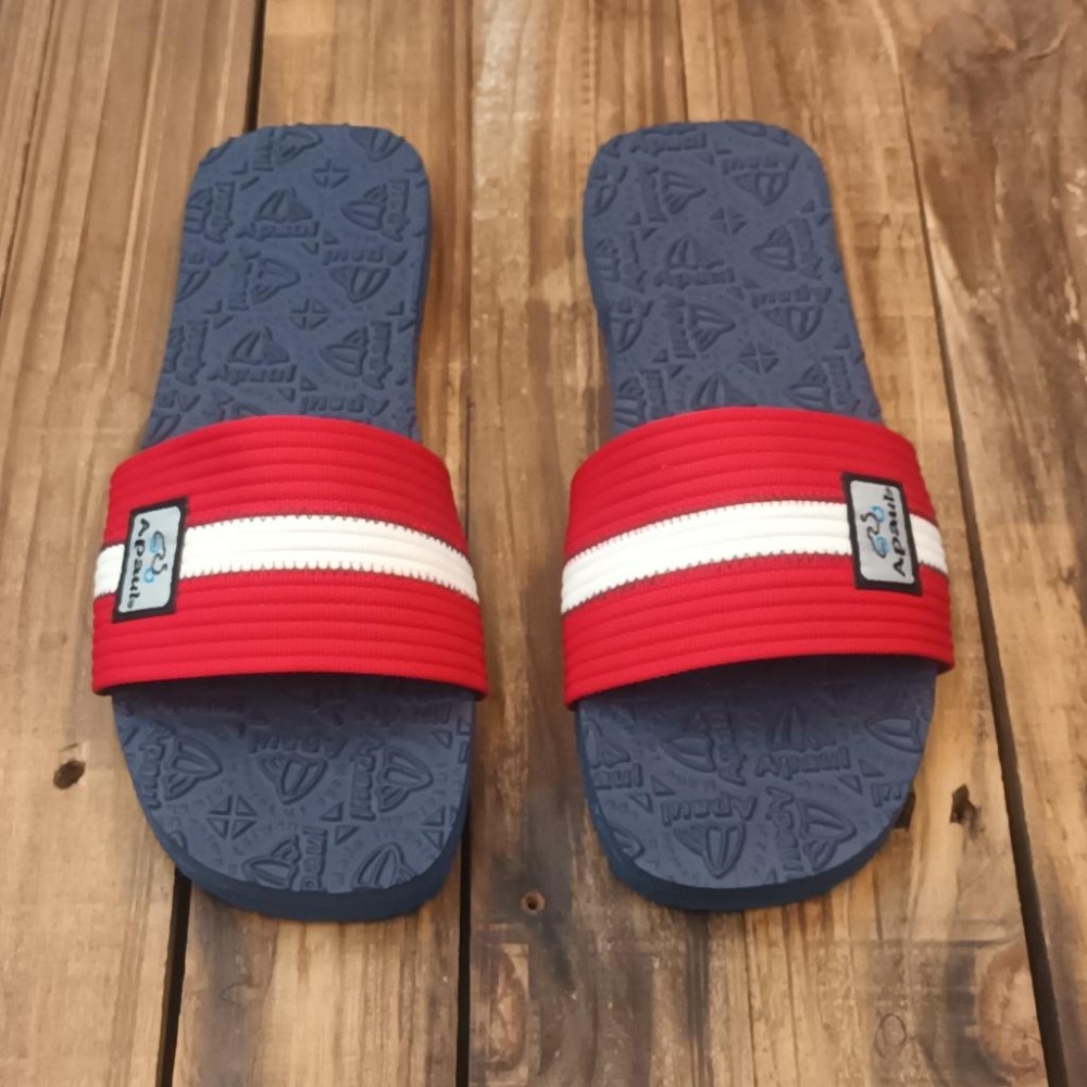 【APAUL 雅鉑】12207-7 紅/藍 雅鉑紋一字拖 親子拖鞋 韓風拖鞋 時尚拖鞋 止滑拖鞋-細節圖2