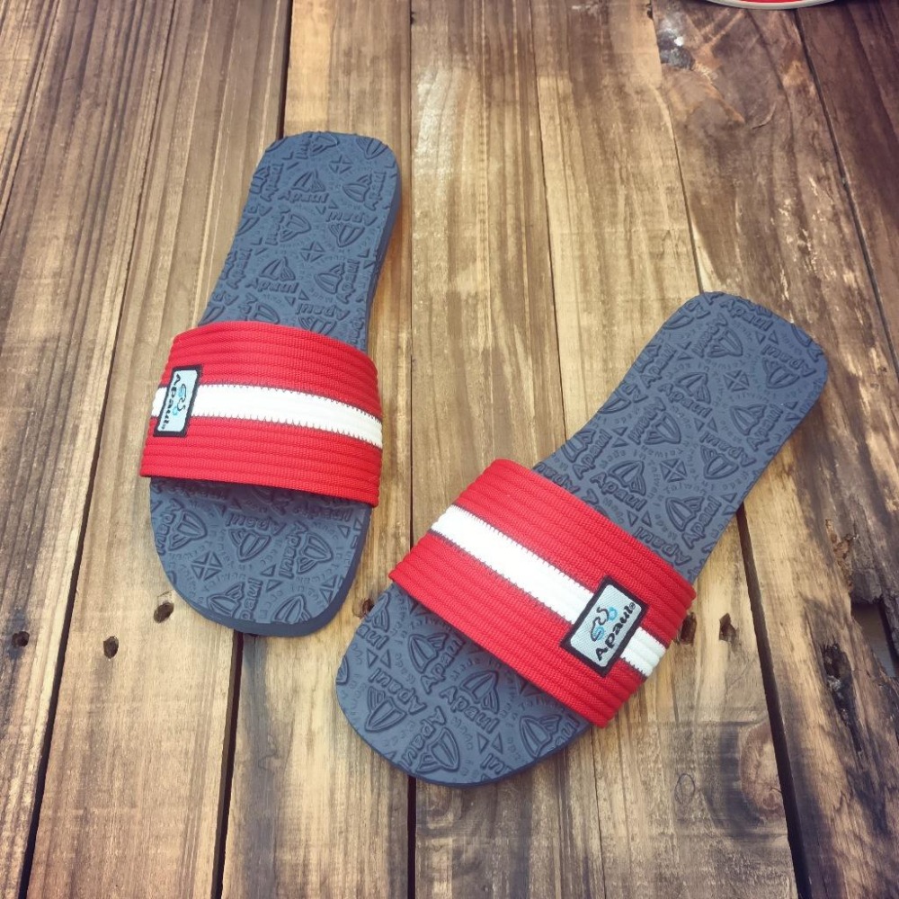 【APAUL 雅鉑】12207-7 紅/藍 雅鉑紋一字拖 親子拖鞋 韓風拖鞋 時尚拖鞋 止滑拖鞋-細節圖5