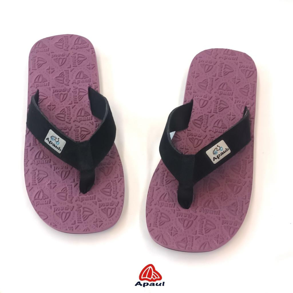 【APAUL雅鉑】32318-2 黑/紫 皮革夾腳拖 反毛皮彈性夾腳拖 超寬版訂製夾腳拖 大腳丫夾腳拖-細節圖4