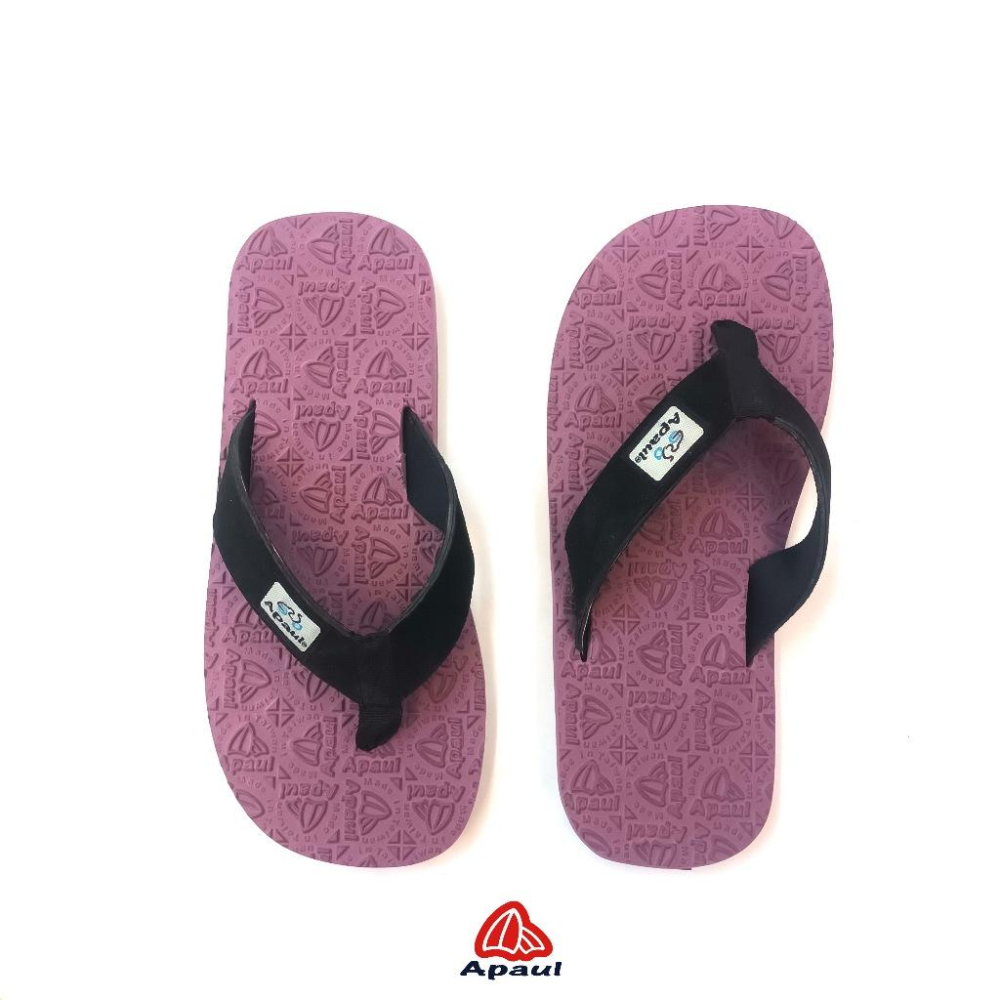 【APAUL雅鉑】32318-2 黑/紫 皮革夾腳拖 反毛皮彈性夾腳拖 超寬版訂製夾腳拖 大腳丫夾腳拖-細節圖5