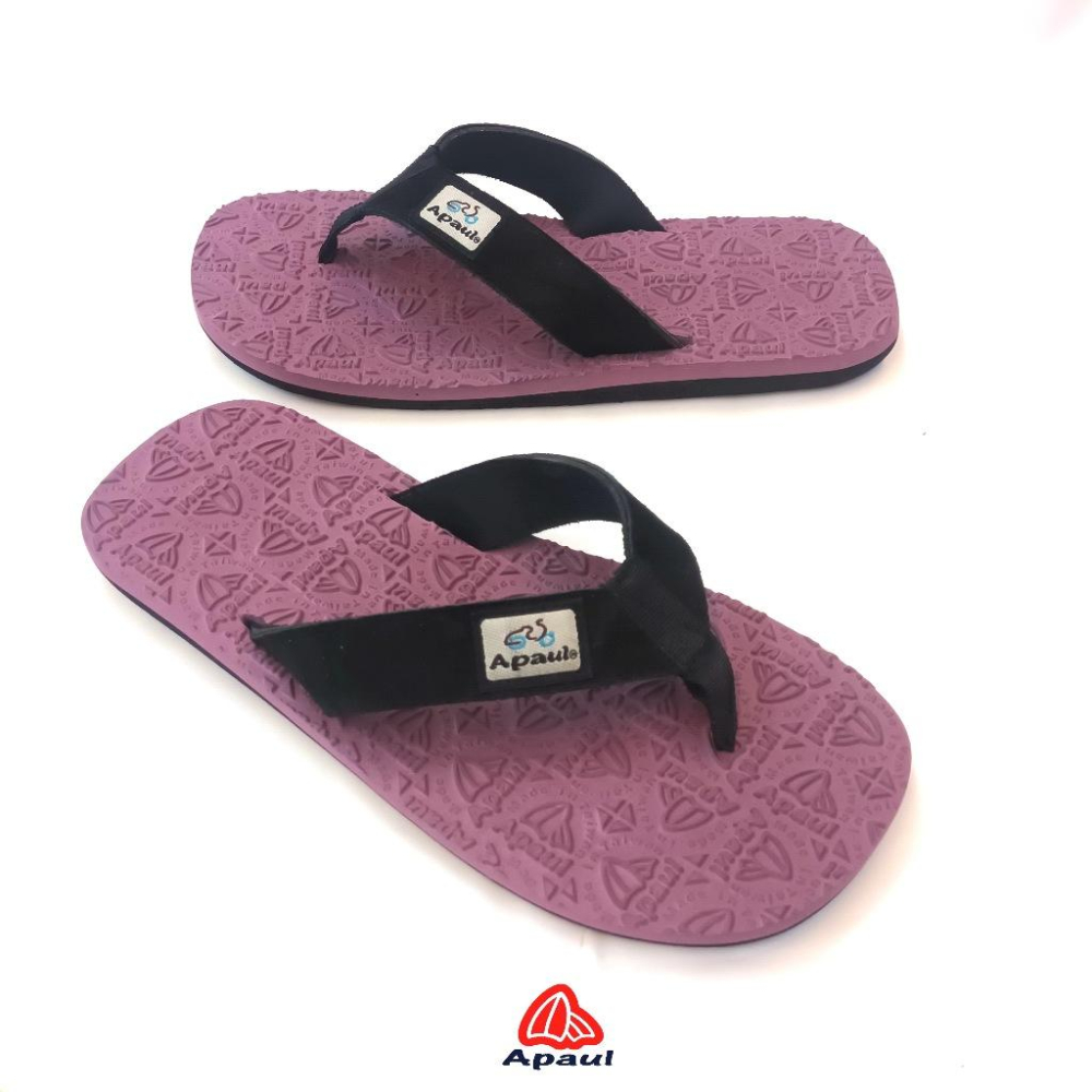 【APAUL雅鉑】32318-2 黑/紫 皮革夾腳拖 反毛皮彈性夾腳拖 超寬版訂製夾腳拖 大腳丫夾腳拖-細節圖6