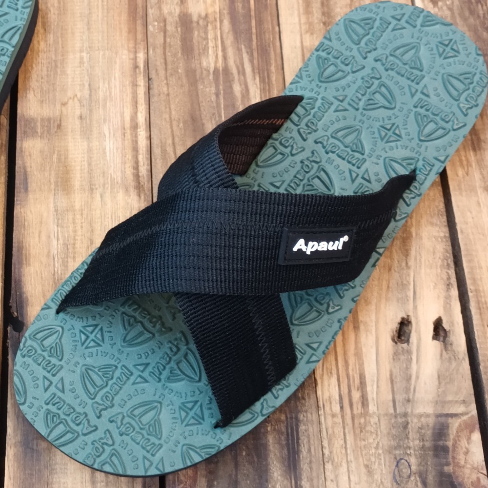 【APAUL 雅鉑】22401 綠與紅  寬鞋帶拖鞋 寬版交叉拖鞋 深紋加厚拖鞋-規格圖4