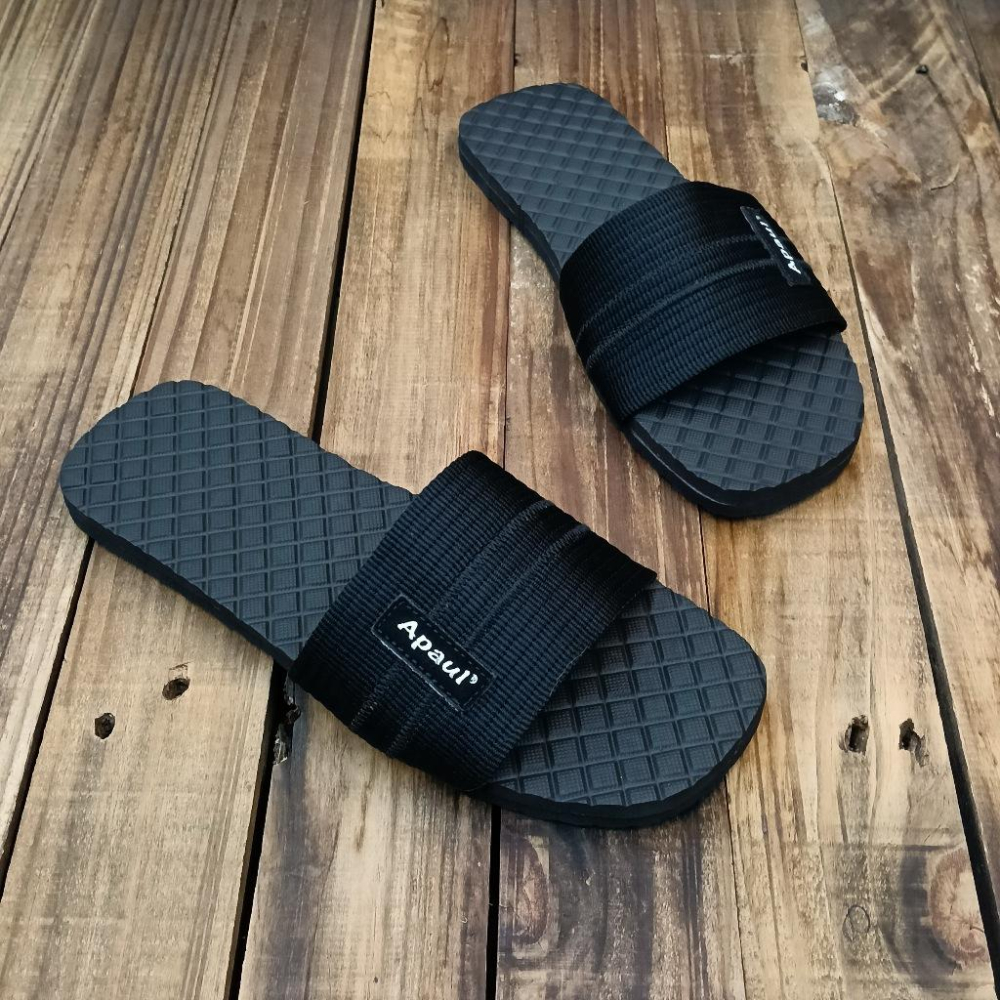 【APAUL 雅鉑】12502 黑格紋一字拖鞋 親子拖鞋 韓風拖鞋 時尚拖鞋 止滑拖鞋 防水拖鞋-細節圖2