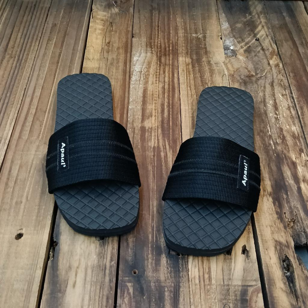 【APAUL 雅鉑】12502 黑格紋一字拖鞋 親子拖鞋 韓風拖鞋 時尚拖鞋 止滑拖鞋 防水拖鞋-細節圖3