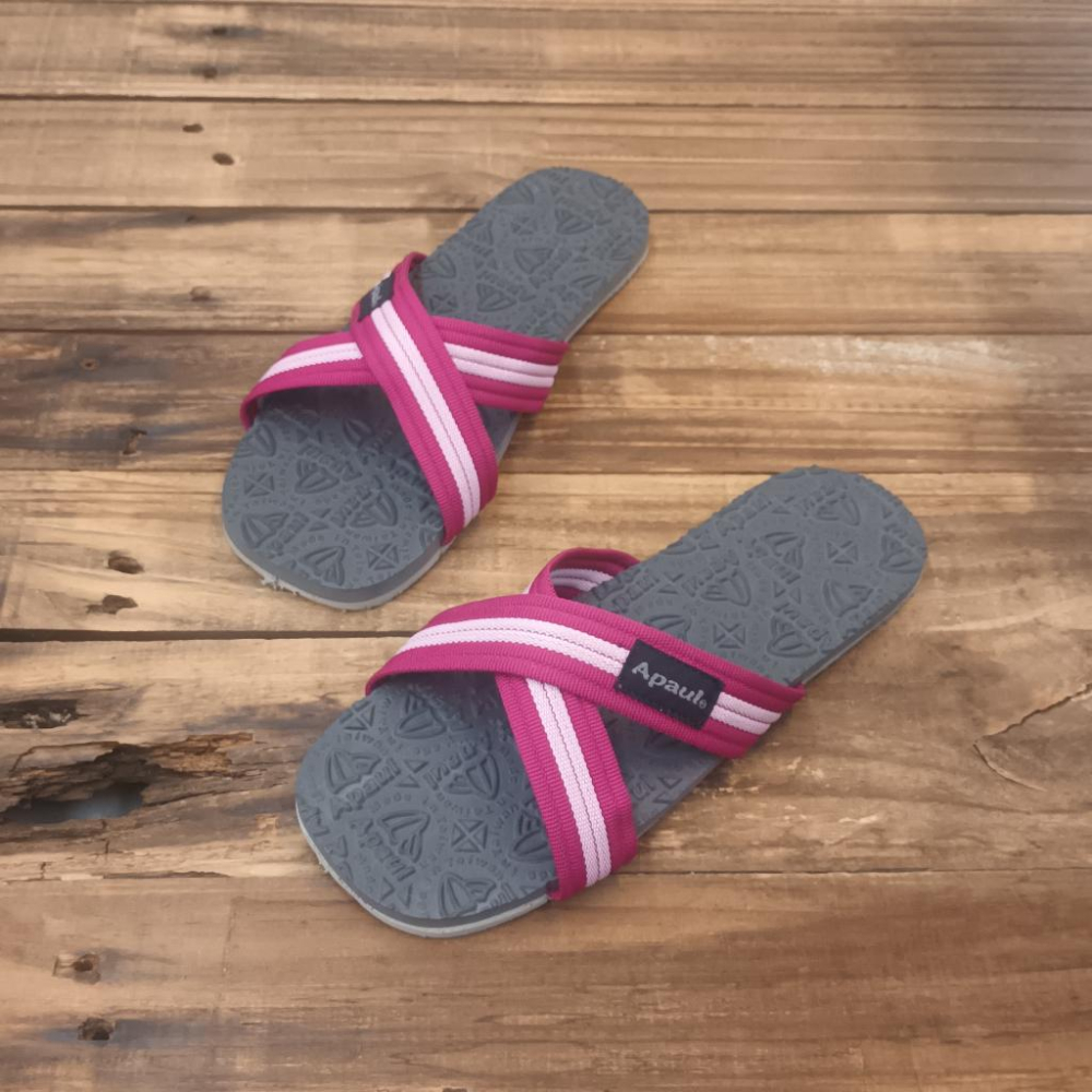 【APAUL雅鉑】22305 四色-經典雙色交叉拖鞋 雅鉑立體紋交叉拖鞋 橡膠拖鞋-細節圖2