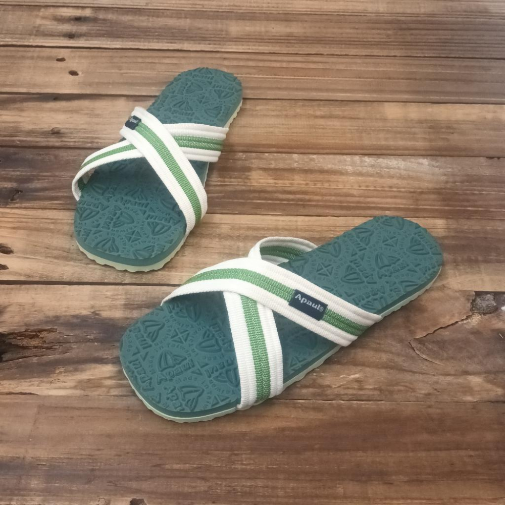 【APAUL雅鉑】22305 四色-經典雙色交叉拖鞋 雅鉑立體紋交叉拖鞋 橡膠拖鞋-細節圖3